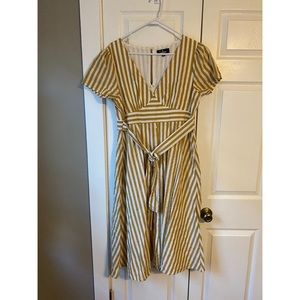 Lulus Yellow Strips Dress XL NWT